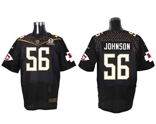 Nike Chiefs #56 Derrick Johnson Black 2016 Pro Bowl Men's Stitched NFL Elite Jersey - Click Image to Close